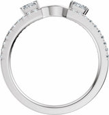 14K White Gold 1/5 CTW Lab-Grown Diamond Wrap-Style Ring Enhancer