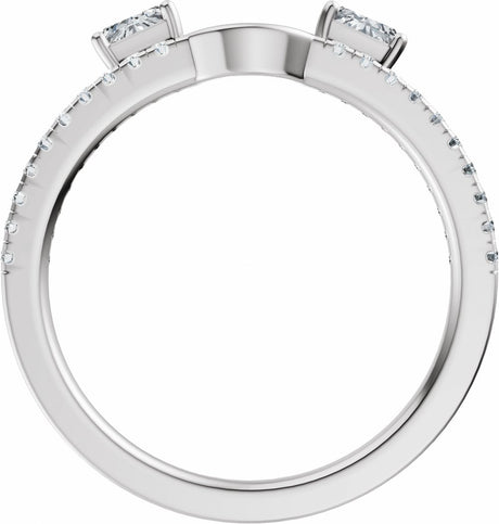 14K White Gold 1/5 CTW Lab-Grown Diamond Wrap-Style Ring Enhancer