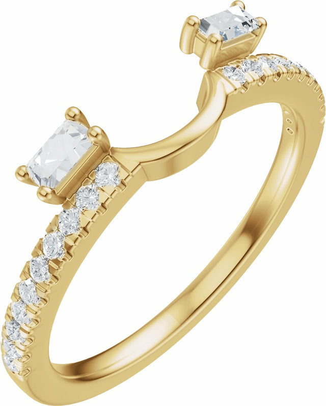 14K Yellow Gold 1/5 CTW Lab-Grown Diamond Wrap-Style Ring Enhancer