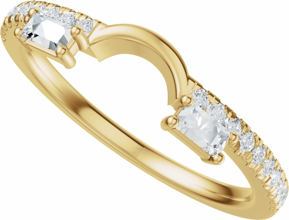 14K Yellow Gold 1/5 CTW Lab-Grown Diamond Wrap-Style Ring Enhancer