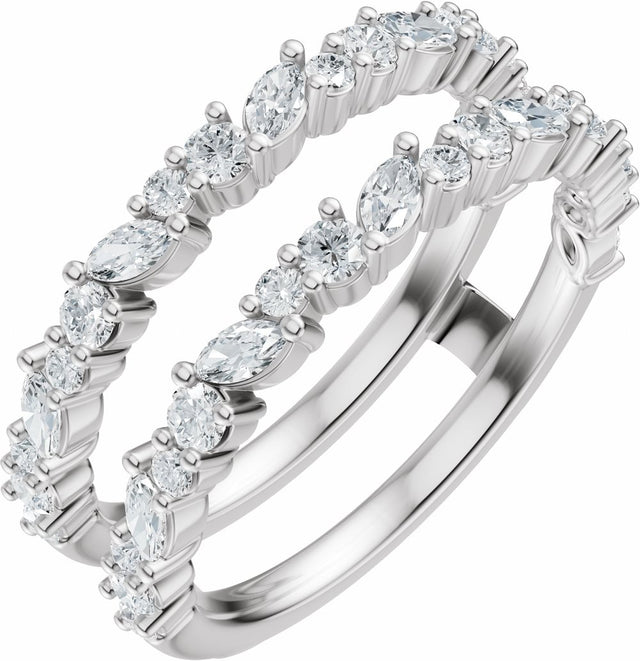 14K White Gold 7/8 CTW Lab-Grown Diamond Ring Guard