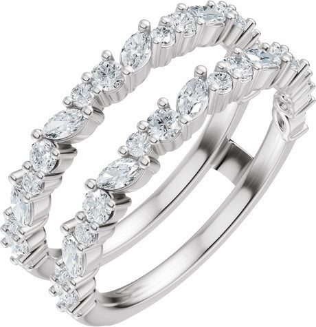 14K White Gold 7/8 CTW Lab-Grown Diamond Ring Guard