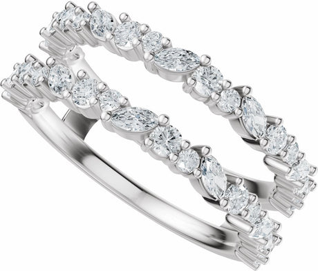 14K White Gold 7/8 CTW Lab-Grown Diamond Ring Guard