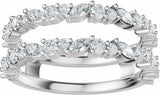14K White Gold 7/8 CTW Natural Diamond Ring Guard