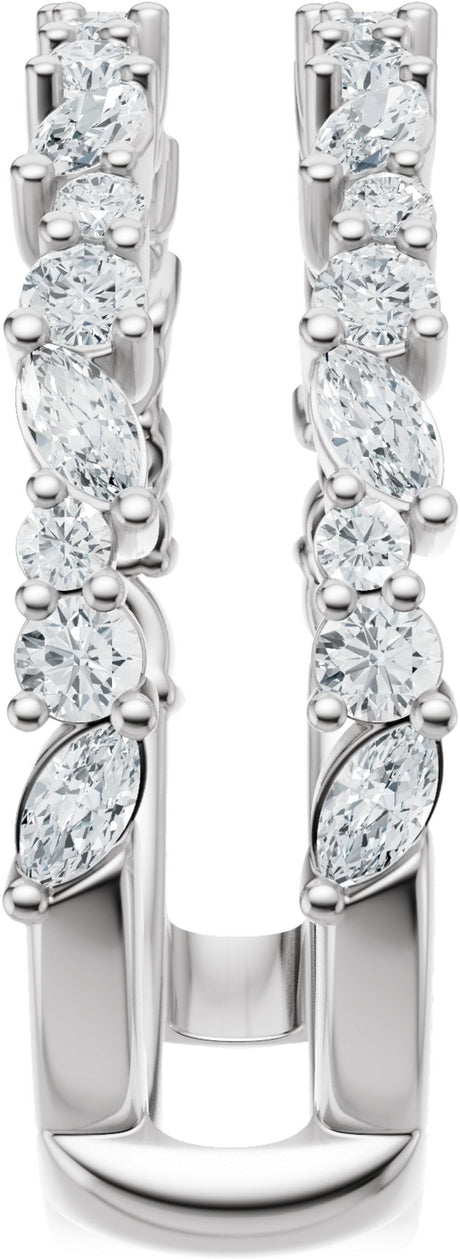 14K White Gold 7/8 CTW Natural Diamond Ring Guard