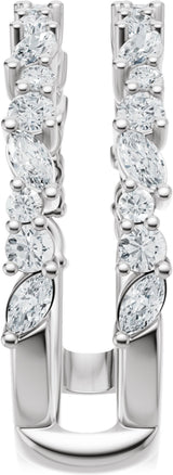 14K White Gold 7/8 CTW Natural Diamond Ring Guard
