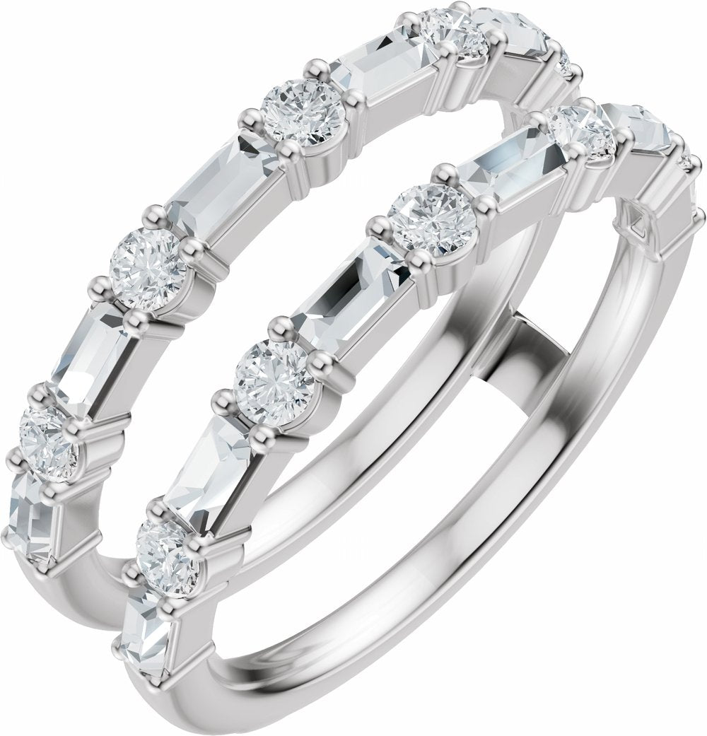 14K White Gold 7/8 CTW Lab-Grown Diamond Accented Ring Guard