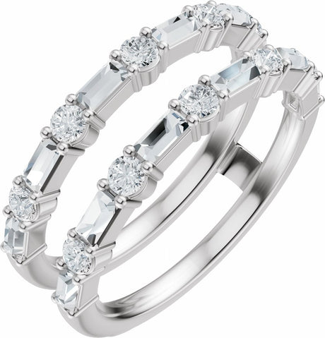 14K White Gold 7/8 CTW Lab-Grown Diamond Accented Ring Guard
