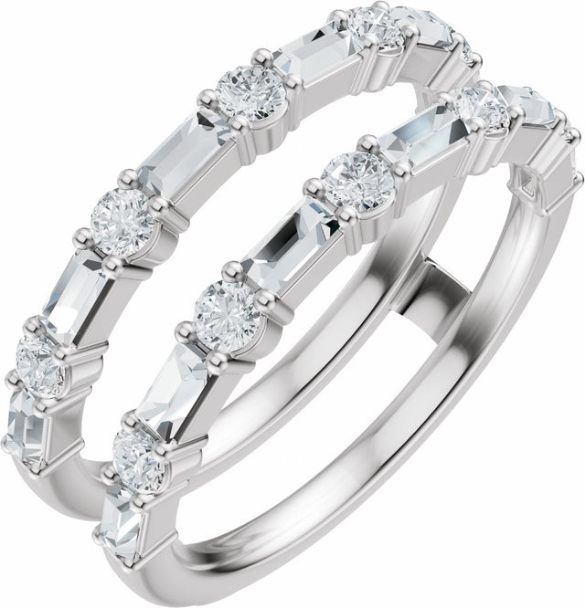 14K White Gold 7/8 CTW Lab-Grown Diamond Accented Ring Guard