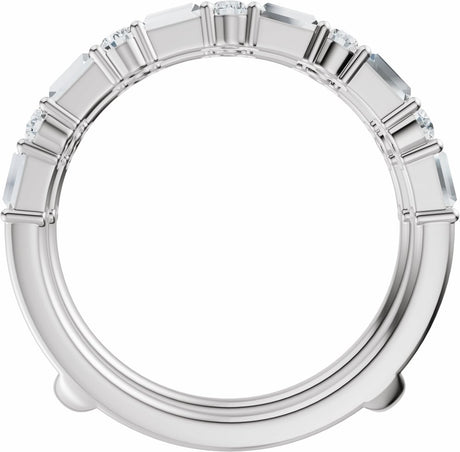 14K White Gold 7/8 CTW Lab-Grown Diamond Accented Ring Guard