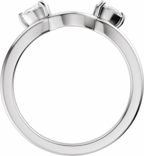 14K White Gold 1/3 CTW Lab-Grown Diamond Wrap-Style Enhancer