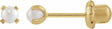 14K Yellow Gold Imitation Cream Pearl Inverness® Piercing Earrings 
