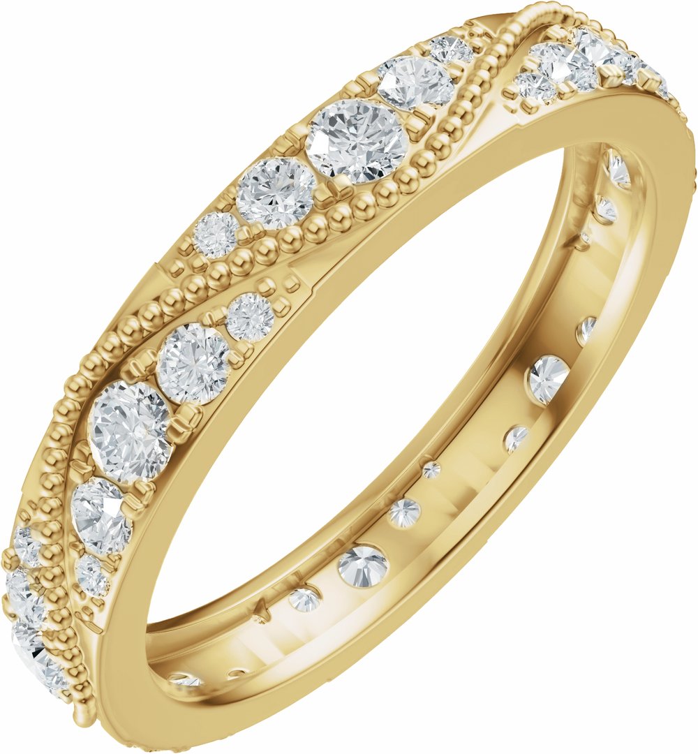 14K Yellow Gold 9/10 CTW Lab-Grown Diamond Eternity Band
