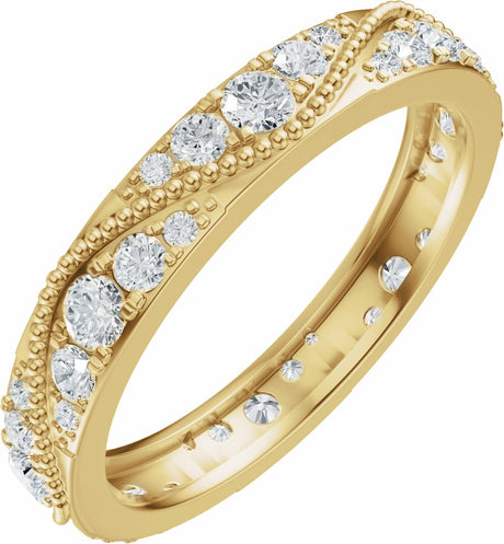 14K Yellow Gold 9/10 CTW Lab-Grown Diamond Eternity Band