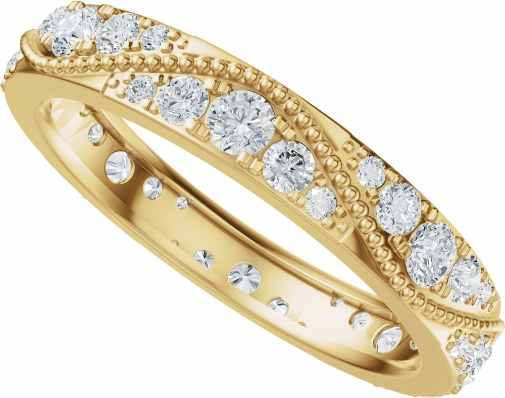 14K Yellow Gold 9/10 CTW Lab-Grown Diamond Eternity Band