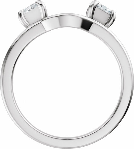 14K White Gold 5/8 CTW Lab-Grown Diamond Wrap Ring Enhancer