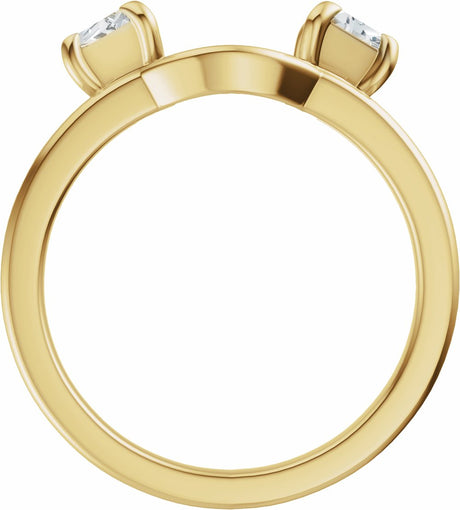 14K Yellow Gold 5/8 CTW Lab-Grown Diamond Wrap Ring Enhancer
