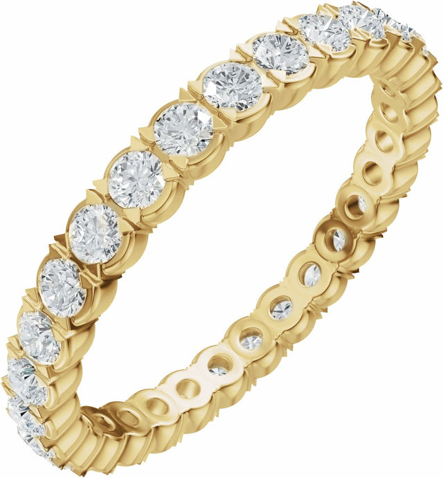 14K Yellow Gold 1 CTW Lab-Grown Diamond Eternity Band Size 5.5