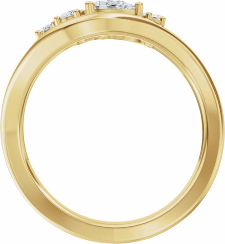 14K Yellow Gold 1/2 CTW Lab-Grown Diamond Contour Band