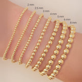 14K Yellow Gold-Filled 2.5 mm Elastic Bead 6 1/2" Bracelet