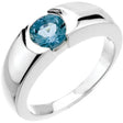 14K White Natural Aquamarine Ring