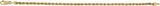 14K Yellow Gold 3 mm Rope 7" Chain 
