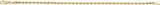 14K Yellow Gold 2.8 mm Diamond-Cut Rope 7" Chain 