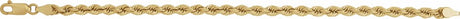 14K Yellow Gold 4 mm Rope 7" Chain 