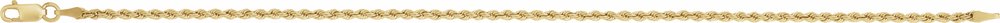 14K Yellow Gold 1.85 mm Rope 7" Chain