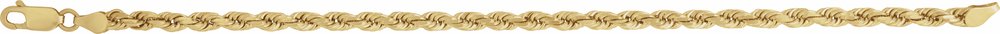 14K Yellow Gold 3.9 mm Diamond-Cut Rope 7" Chain 