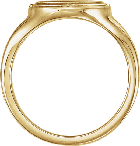 14K Yellow Gold 10x8 mm Oval Vintage-Inspired Signet Ring