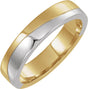 14K Yellow/White Gold 2.1 mm Flat-Edge Wavy Band Size 7