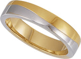 14K Yellow/White Gold 2.1 mm Flat-Edge Wavy Band Size 7