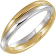 14K Yellow/White Gold Criss-Cross Band Size 7