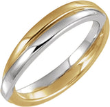 14K Yellow/White Gold Criss-Cross Band Size 7