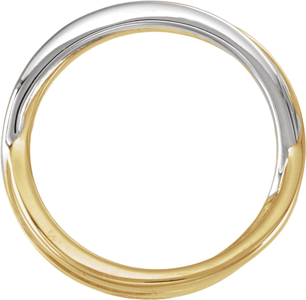 14K Yellow/White Gold Criss-Cross Band Size 7