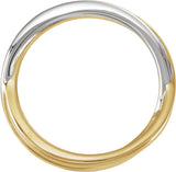 14K Yellow/White Gold Criss-Cross Band Size 7