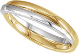 14K Yellow/White Gold Criss-Cross Band Size 7