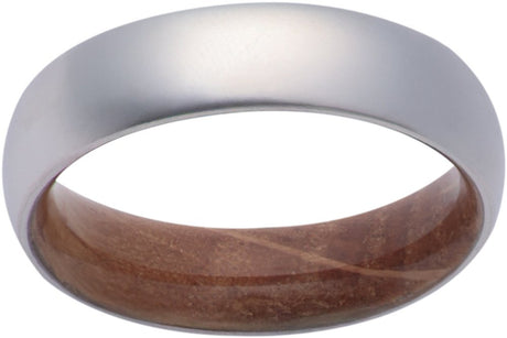 Cobalt 6 mm Whiskey Barrel Wood Interior Sleeve Comfort-Fit Half-Round Band Size 10