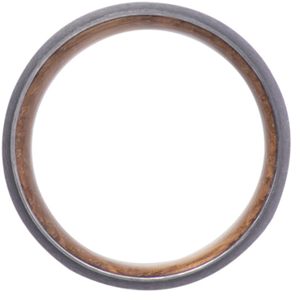 Cobalt 6 mm Whiskey Barrel Wood Interior Sleeve Comfort-Fit Half-Round Band Size 10