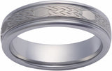 Tungsten 6 mm Engraved Celtic-Inspired Knot Comfort-Fit Band with Satin Finish Size 10
