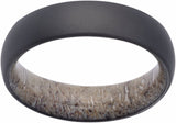 Zirconium 6 mm Elk Antler Interior Sleeve Comfort-Fit Half-Round Band with Matte Finish Size 10