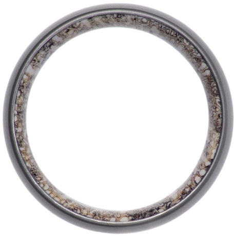 Zirconium 6 mm Elk Antler Interior Sleeve Comfort-Fit Half-Round Band with Matte Finish Size 10