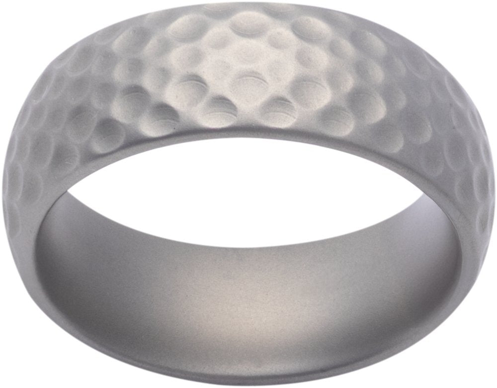Cobalt 8 mm Golf Ball Texture Comfort-Fit Dome Band with Matte Finish Size 8