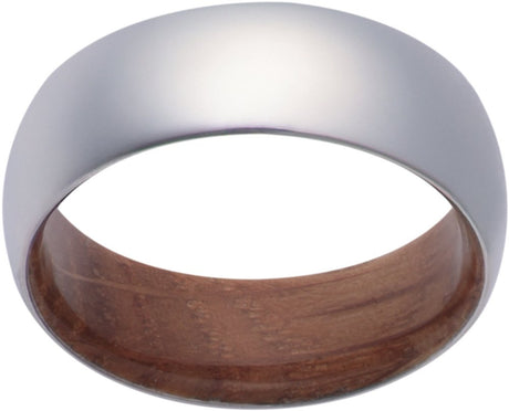 Cobalt 8 mm Whiskey Barrel Wood Interior Sleeve Comfort-Fit Half-Round Band Size 8