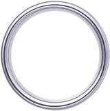 Tungsten 8 mm Crushed Red Dino Inlay Comfort-Fit Beveled-Edge Band with Satin Finish Size 9