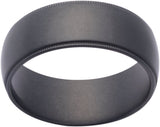 Zirconium 8 mm Milgrain Stepped-Edge Comfort Fit European-Style Band Size 8