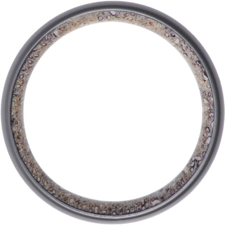 Zirconium 8 mm Elk Antler Interior Sleeve Comfort-Fit Half-Round Band with Matte Finish  Size 7