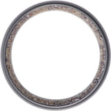 Zirconium 8 mm Elk Antler Interior Sleeve Comfort-Fit Half-Round Band with Matte Finish  Size 7