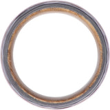 Zirconium 8 mm  Whiskey Barrel Wood Inlay & Interior Sleeve Comfort-Fit Half-Round Band Size 8